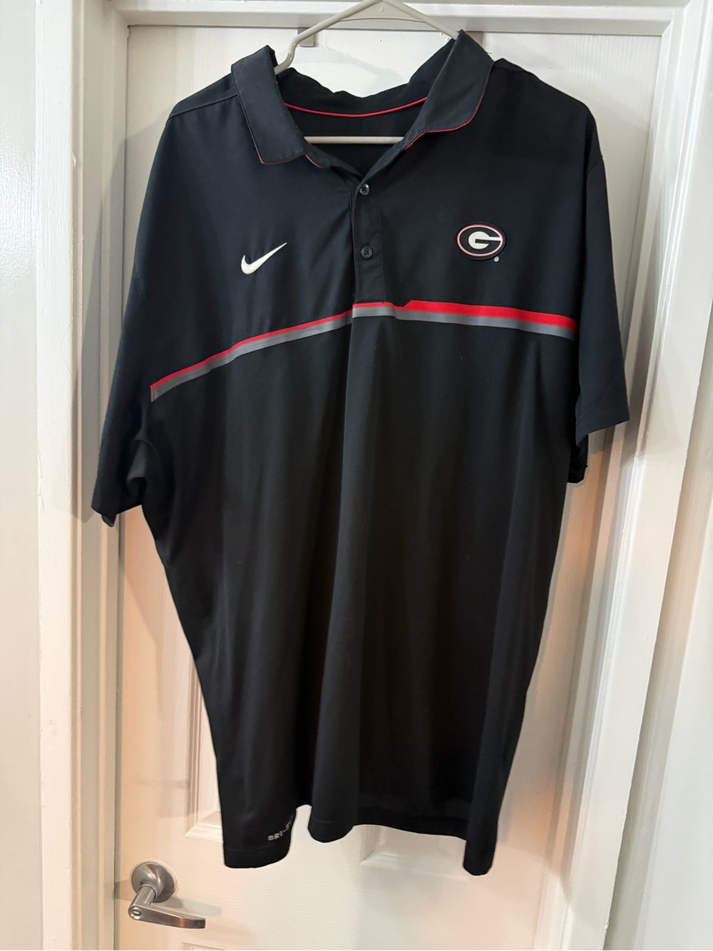 Nike Black Polo with Red and Gray Accent - Georgia Bulldogs Logo